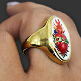 Flaming Heart Ring