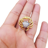 18k Gold Diamond Crab/Cancer Pendant