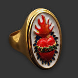 Flaming Heart Ring
