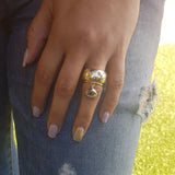 Evil Eye Gold Dangling Eye Ring