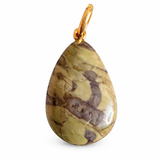 Natural Agate Pendant with 18k Gold Bail