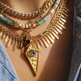 Gold Starry Eye Pendant.