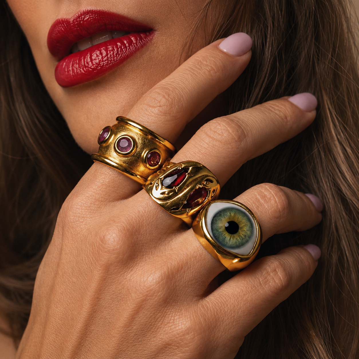 Evil Eye Large Signet Ring