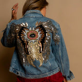 Embroidered Denim Jacket Angelic Eye