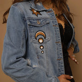 Denim painted jacket Golden Eye