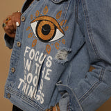 Denim painted jacket Golden Eye