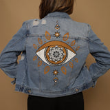 Denim painted jacket Golden Eye