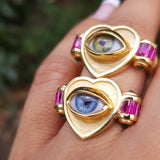 Heart Eye Ring Retro Style