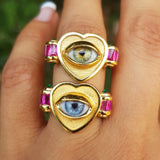 Heart Eye Ring Retro Style