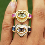 Heart Eye Ring Retro Style
