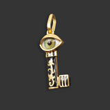 Enamel Eye Key Gold Pendant Charm