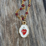 Sacred Heart Gold Pendant Charm