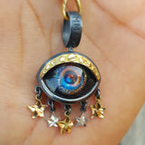 Galaxy Eye Pendant Silver and 18k Gold