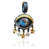 Galaxy Eye Pendant Silver and 18k Gold