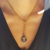 Galaxy Eye Pendant Silver and 18k Gold