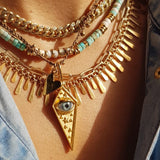 Gold Starry Eye Pendant.