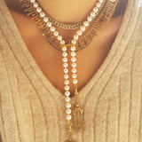 Tie Pearl Necklace