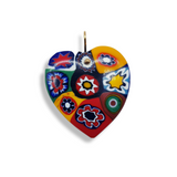 Huge Colourful Resin Heart Pendant 18k