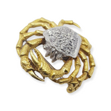 18k Gold Diamond Crab/Cancer Pendant