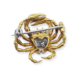 18k Gold Diamond Crab/Cancer Pendant